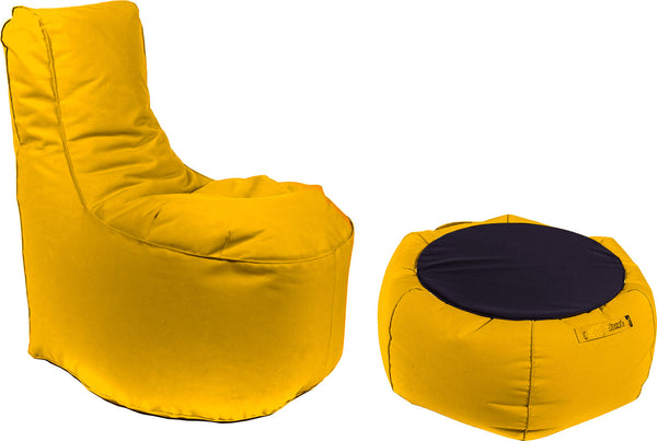 sconto Fauteuil Pouf et Table Basse en Acrylique Jaune Pomodone