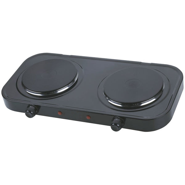 acquista Fornello Elettrico Doppio 44,8x3,5x22 cm 2000W Nero