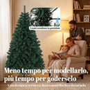 Albero di Natale Artificiale Ø100x180 cm con 700 Rami Ignifughi e Base Pieghevole in Acciaio Verde      