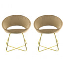 Set 2 Sedie Vintage 58x64x83 cm in Tessuto Effetto Velluto Greta Tortora
