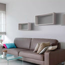 Set 2 Mensole Cubo da Parete Rettangolare in Fibra di Legno Bislungo Rovere Imperiale