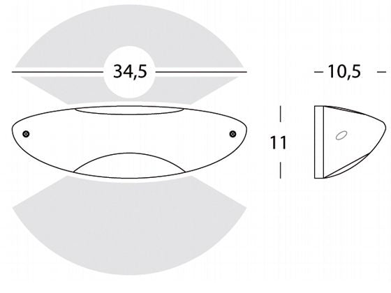 Lampada Applique Stretta Colore Alluminio per Esterno Linea Umbe Sovil