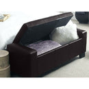 Cassapanca Pouf Contenitore Panca Fondoletto 110x40x40 cm in Legno e Eco Pelle Marrone      