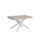 Tavolo Allungabile 140-244x90x77 cm Volantis Cashmere Telaio Bianco 