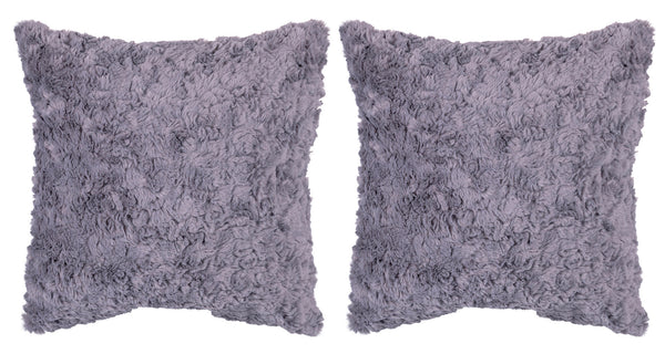 Lot de 2 coussins décoratifs 43x43x6 cm en Polyester VdE Tivoli 1996 Furry gris clair sconto
