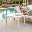 Tavolino da Caffè da Giardino 70x53x39 cm Bianco in PP Crema      