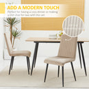 Set 2 Sedie Imbottite 43x58x90 cm in Tessuto Marrone Chiaro