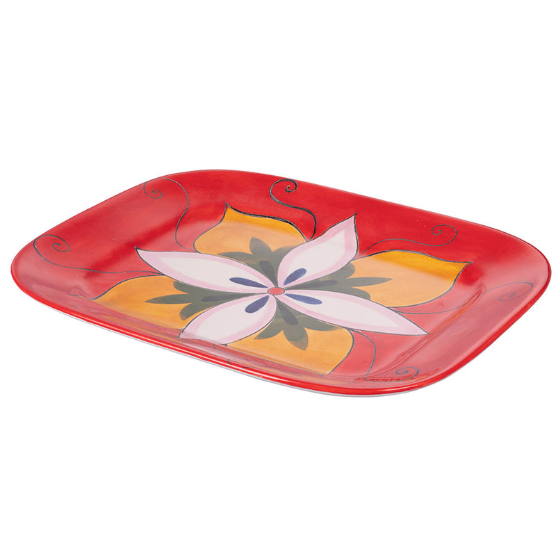 Piatto Rettangolare 37,5x30,5x3,5 cm  in Ceramica VdE Tivoli 1996 Infinito  