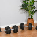 Set 2 Manubri 12 Dischi 20Kg in Acciaio e Plastica Nero