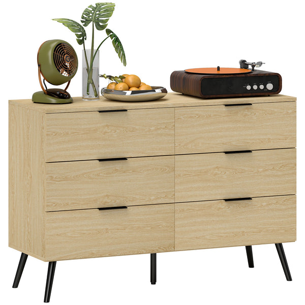 Cassettiera 6 Cassetti Design Nordico 110x40x75 cm Rovere prezzo