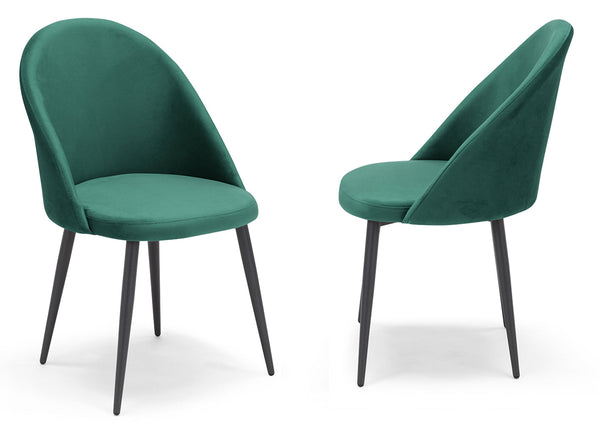 Set 2 sedie Imbottite 51x58x87 cm In Tessuto Tiffany Lola Verde Smeraldo prezzo