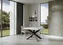 Tavolo Allungabile 120-380x90x77 cm Volantis Premium Bianco Frassino Telaio Antracite 