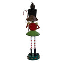 Statua metallo bambina rosso cm 31,7x26,7xh104,7