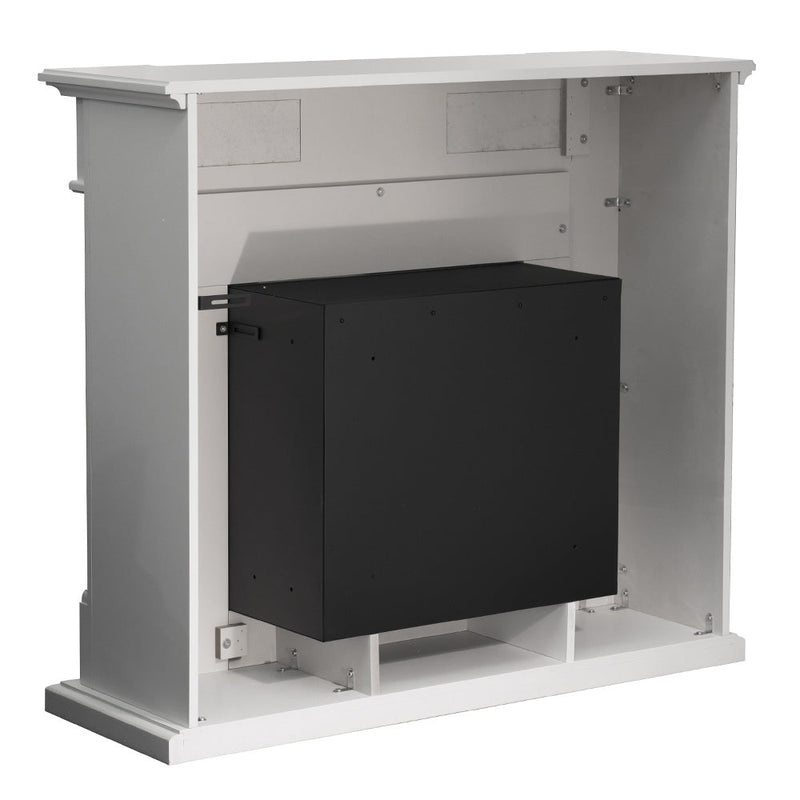 Camino a Bioetanolo da Pavimento 121x38x108 cm Truman Bianco Effetto Marmo