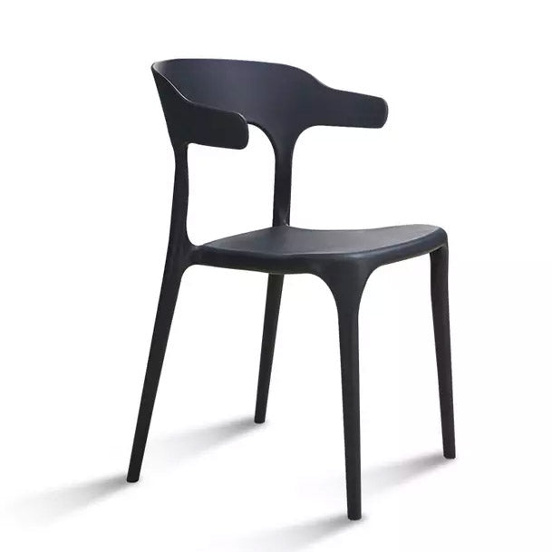 Set 4 Sedie Impilabili 50x75,5x52 cm in Polipropilene New America Nero