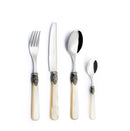 Servizio Set di Posate 24 pezzi in Acciaio Inox Eme Napoleon Perlato Avorio 13