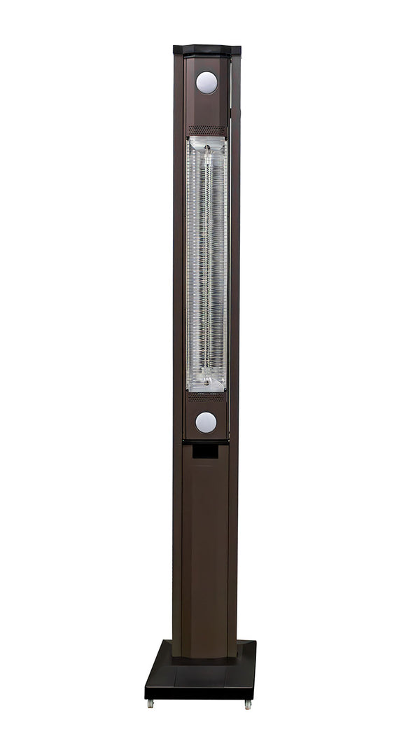 Stufa Elettrica ad infrarossi da Esterno 50x25x200 cm in Fibra di Carbonio con Luce Led Skyline Grigio Tortora sconto