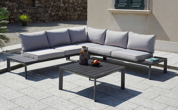 Salon de jardin en aluminium avec canapé d'angle et table basse Vorghini Lecco acquista