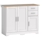 Credenza Moderna Buffet 100x40x78 cm con 2 Cassetti e 2 Armadietti in Legno Bianco e color Legno      