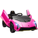 Macchina Elettrica Bambini 3-6 Anni 12V Licenza Lamborghini Autentica con 2 Motori Porta a Forbice Sospensioni Rosa      