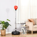 Sacco da Boxe ad Altezza Regolabile 45x45x133-151 cm con Guanti Inclusi in PE e Acciaio Rosso      