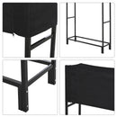 Portalegna per Camino 122x35x123 cm in Acciaio con Copertura  Nero