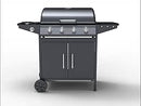 Barbecue a Gas 4+1 Fuochi Martin Fuoco Principale da 2,5 kW Accensione Piezoelettrica in Acciaio Smaltato Nero