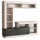 Mur de rangement de salon Leonard 170x42x170 h cm en aggloméré bilaminé noir