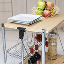 Carrello da Cucina Pieghevole 40x67,5x70 cm con 4 Ruote in Legno Rovere
