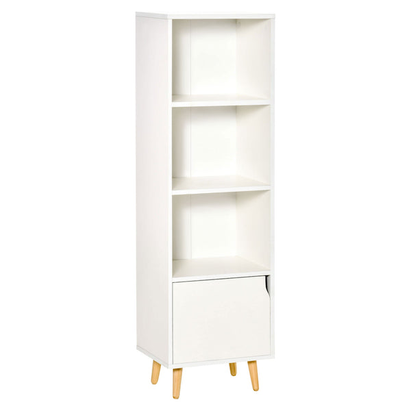 sconto Bibliothèque avec 3 étagères et 1 armoire 40x30x129,5 cm en bois blanc