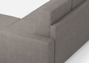 Divano 2 Posti con Pouf 148x155x85 cm Sakar in Tessuto Grigio