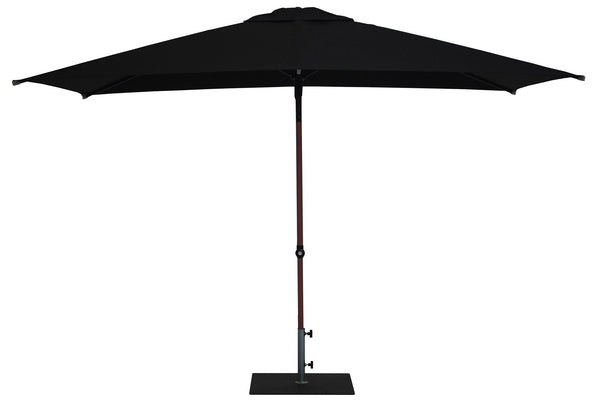 online Ombrellone da Giardino 3x2 m Palo Ø38 mm in Alluminio Effetto Legno Tessuto Olefin Trend Wood Nero