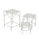 Set 3 Portapiante Quadrati per Giardino e Balcone in Metallo Jessica Bianco