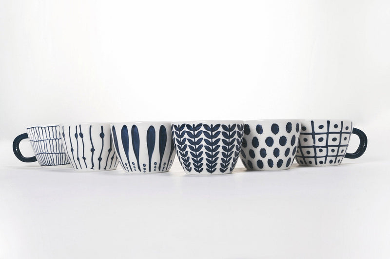 Set 6 Tazzine Caffè 90 ml in Gres Villa d'Este Home Tivoli Masai Blue