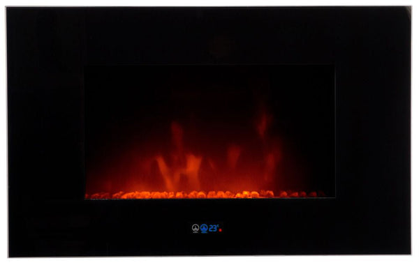 Cheminée Murale Electrique Effet Flamme 2000W Chemin'Arte Volcano Noir prezzo