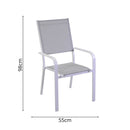 Sedia da Giardino 55x54xh98 cm in Alluminio Kelso Bianco