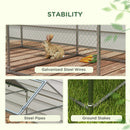 Gabbia per Conigli da Esterno 198x100x120 cm in Acciaio e Tessuto Oxford Verde e Argento