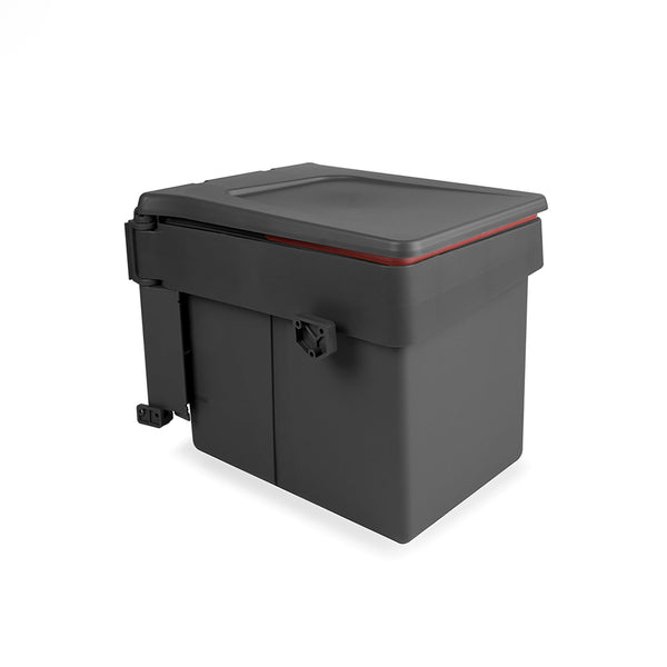 sconto Emuca Gris Anthracite Poubelle Différenciée pour Porte Meuble Cuisine 15L Ouverture Automatique