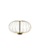 Lampada da Tavolo a LED 50x50xH29 cm in Acciaio e Metallo Mizar Ottone Lucido