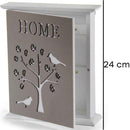 Armadietto Portachiavi da Parete 20x5,8x24 cm in Legno Disegno Albero