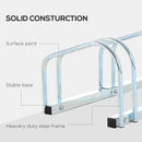 Rastrelliera Porta Biciclette 6 Posti 179x33x27 cm in Acciaio Argento