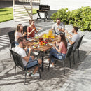 Set 6 Sedie Impilabili 51x69x87 cm Traspiranti con Braccioli e Schienale Alto in Metallo e Poliestere Nero      