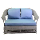 Set Salotto da Giardino Divano 2 Poltrone e Tavolino in Rattan Jefferson Grigio