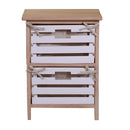 Cassettiera 2 Cassetti in Legno 35x27x47cm Arianna Naturale e Bianca