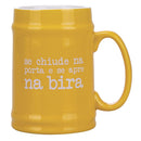 Boccale di Birra Ø8x13 cm in New Bone China VdE Tivoli 1996 Spqr giallo