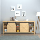 Kit Porta Scorrevole 183x0,6x18 cm con Binari Fermi e Guide Stile Industriale in Acciaio al Carbonio Nero      