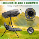 Dondolo 3 Posti da Giardino 200 x 115 x 168 cm  Sling Grigio