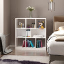 Mobile Libreria Portaoggetti a 3 Livelli e 8 Ripiani Totali 97,5x30x100 cm in MDF Bianco