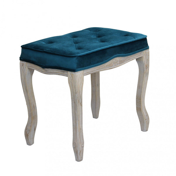 sconto Tabouret Marly 50x36x47 h cm en Velours Bleu