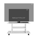 Mobile TV in Legno con Ruote Bianco 80x40x40 cm 